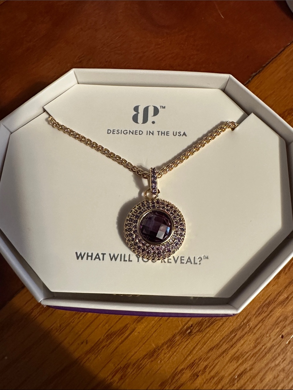 Bomb Party Collection Gold plating Amethyst cubic zirconia.